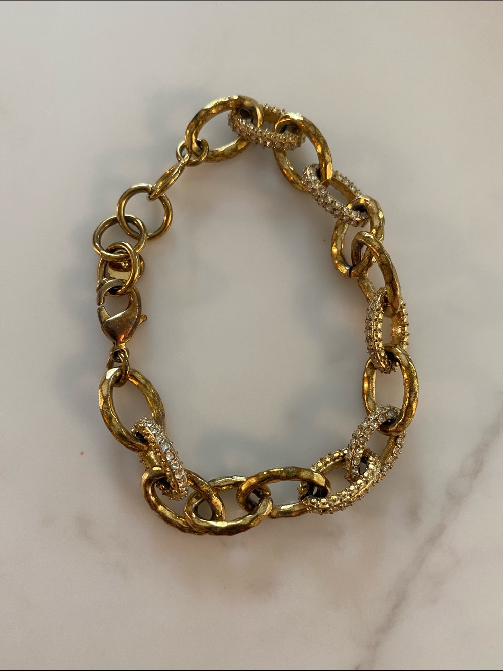 Vintage Stella & Dot Gold-Tone Pavé Link Bracelet